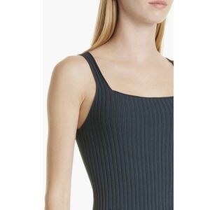 MM LaFleur The Vincent Dress  Ribbed Jardigan Knit Deep Sea Green Large Sheath